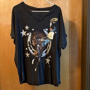 Rodeo Quincy Reach for Stars Cowboy Tee; Size L